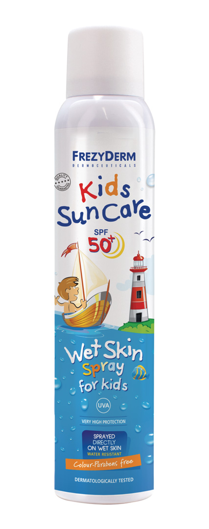 Buy FREZYDERM Kids Wet Skin Spray SPF 50 in Malta